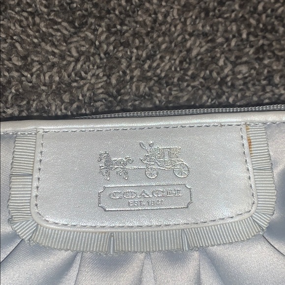Silver, silky Coach wristlet - Picture 2 of 4